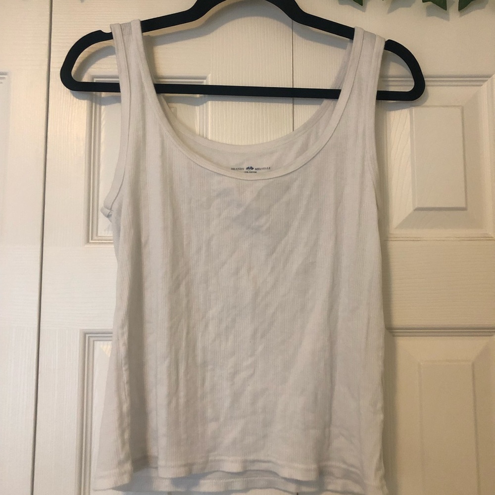 White Cropped Brandy Melville Tank
